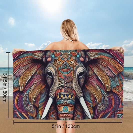 Tribal Elephant Microfiber Beach Towel