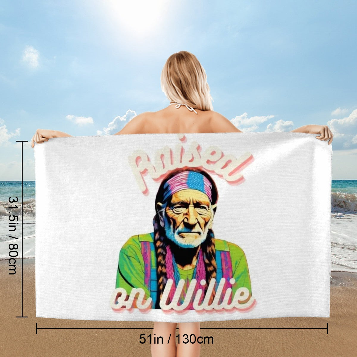 "Raised on Willie" Microfiber Beach Towel