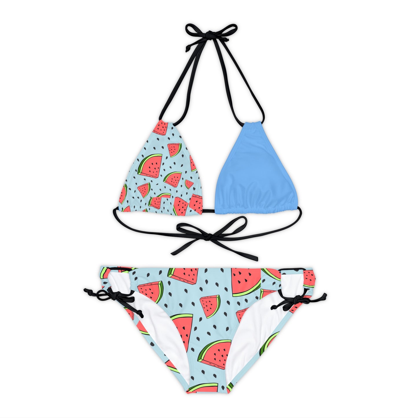 Watermelon Crawl Strappy Bikini Set (AOP)