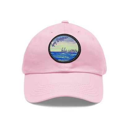 Dad Hat with Leather Patch (Round)