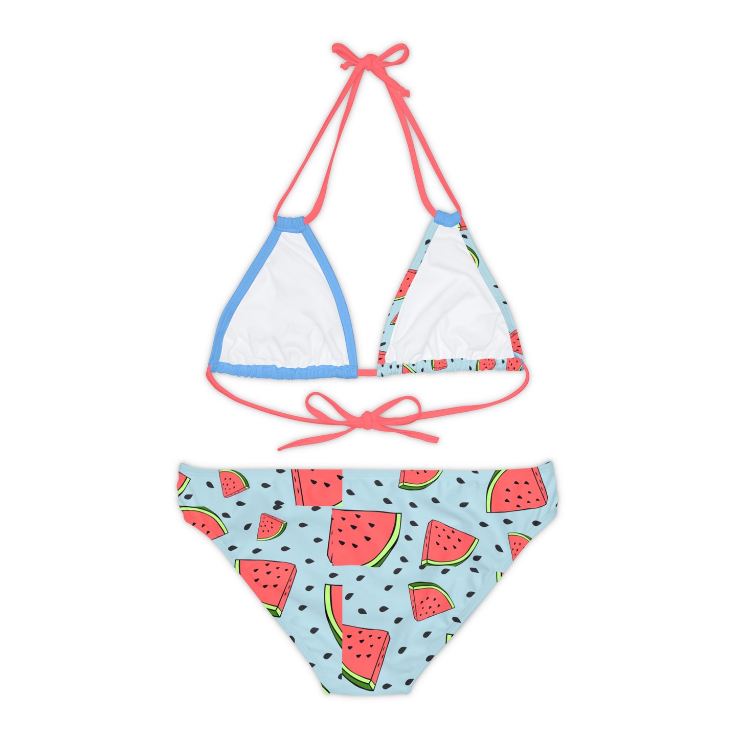 Watermelon Crawl Strappy Bikini Set (AOP)