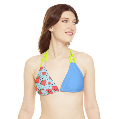 Watermelon Crawl Strappy Bikini Set (AOP)