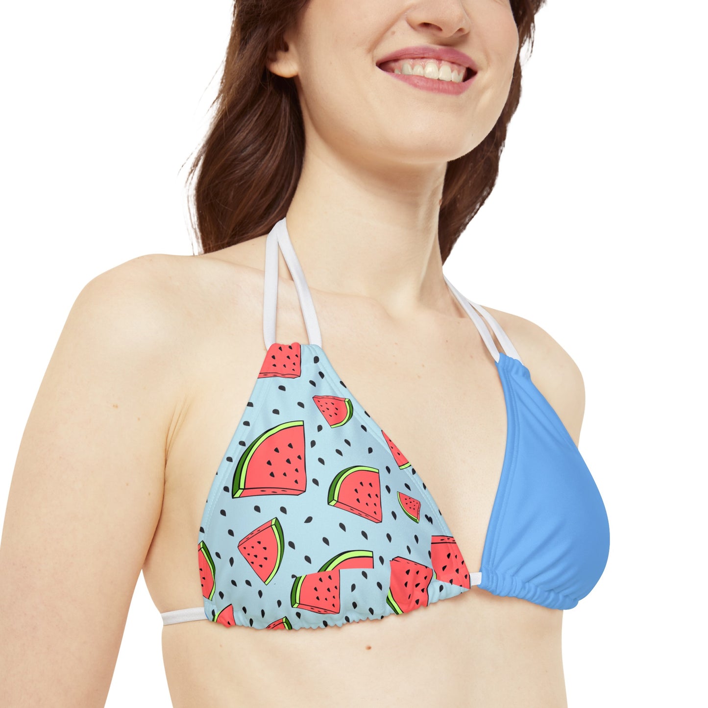 Watermelon Crawl Strappy Bikini Set (AOP)