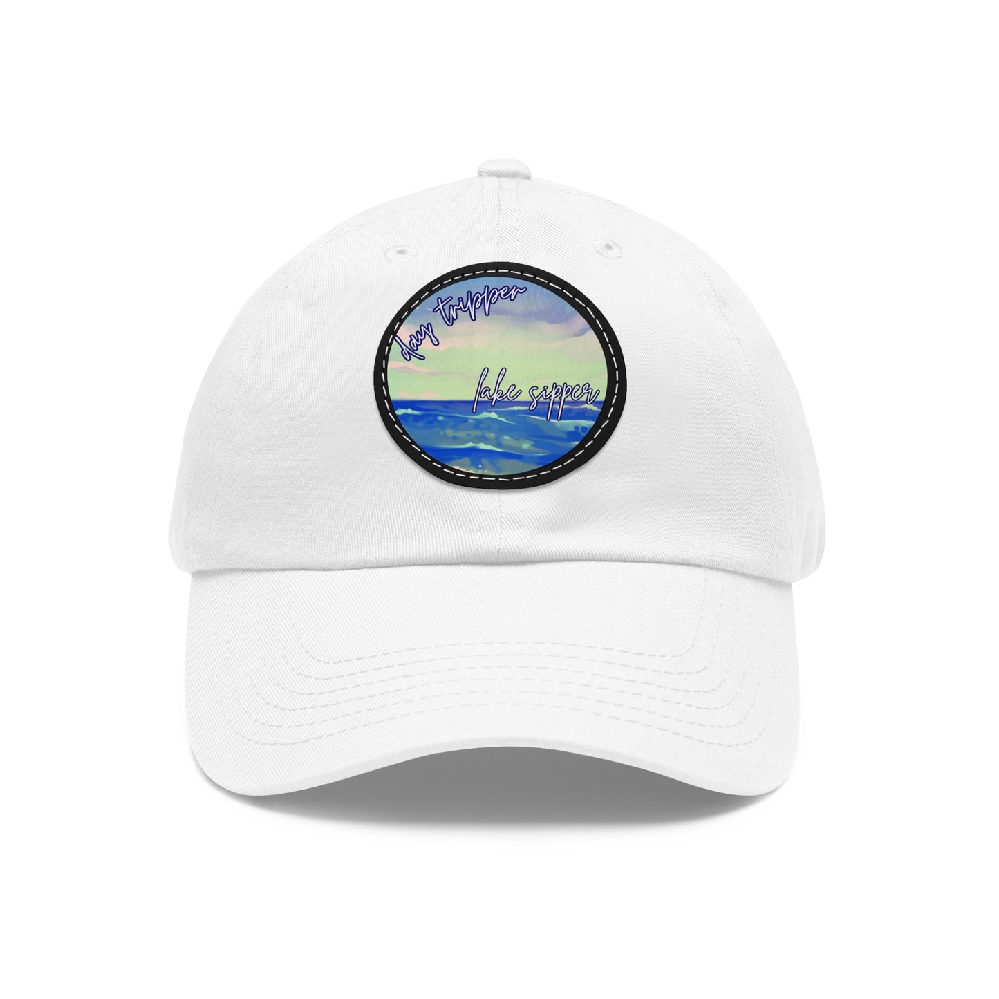 Dad Hat with Leather Patch (Round)