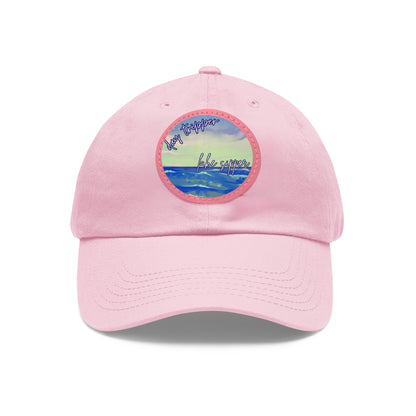 Dad Hat with Leather Patch (Round)