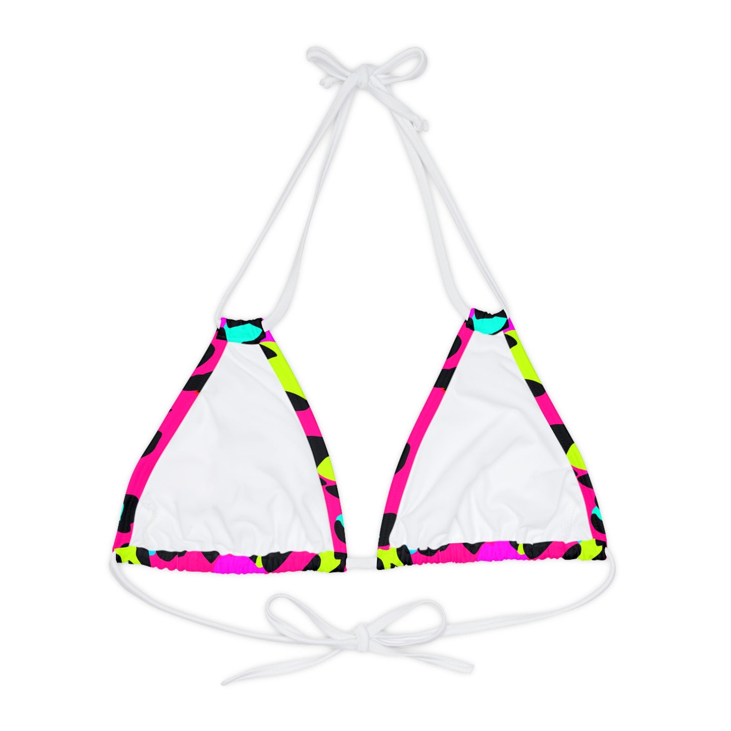 Strappy Triangle Bikini Top (AOP)