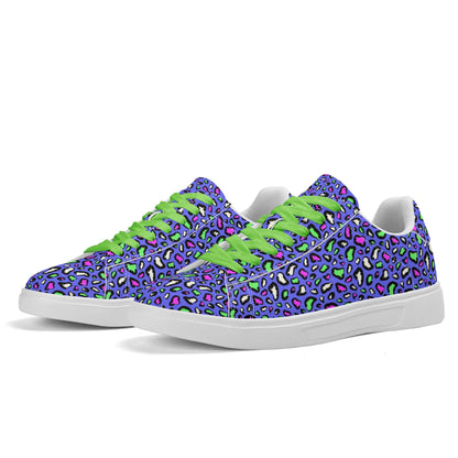 Purple Passion Leopard Low Top Leather Shoes