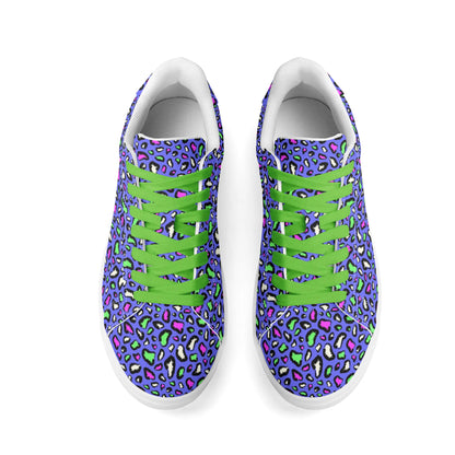 Purple Passion Leopard Low Top Leather Shoes