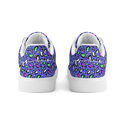 Purple Passion Leopard Low Top Leather Shoes