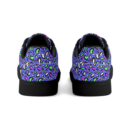 Purple Passion Leopard Low Top Leather Shoes