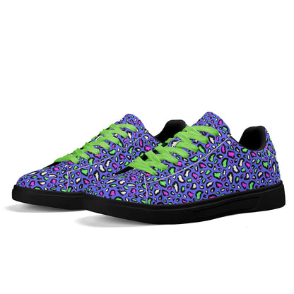 Purple Passion Leopard Low Top Leather Shoes