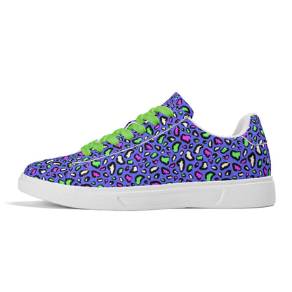 Purple Passion Leopard Low Top Leather Shoes