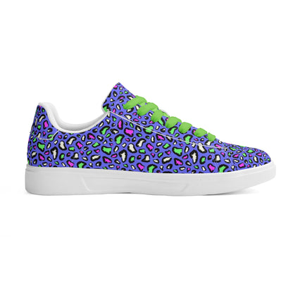 Purple Passion Leopard Low Top Leather Shoes