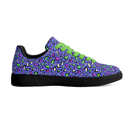 Purple Passion Leopard Low Top Leather Shoes