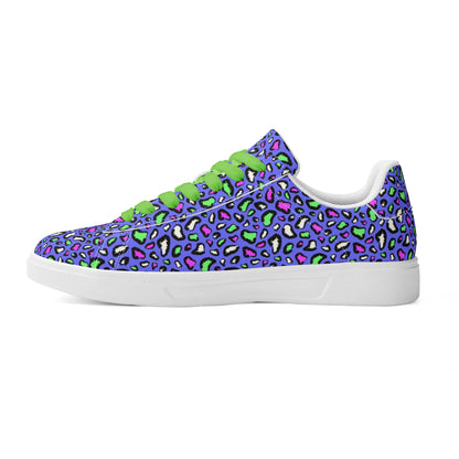 Purple Passion Leopard Low Top Leather Shoes