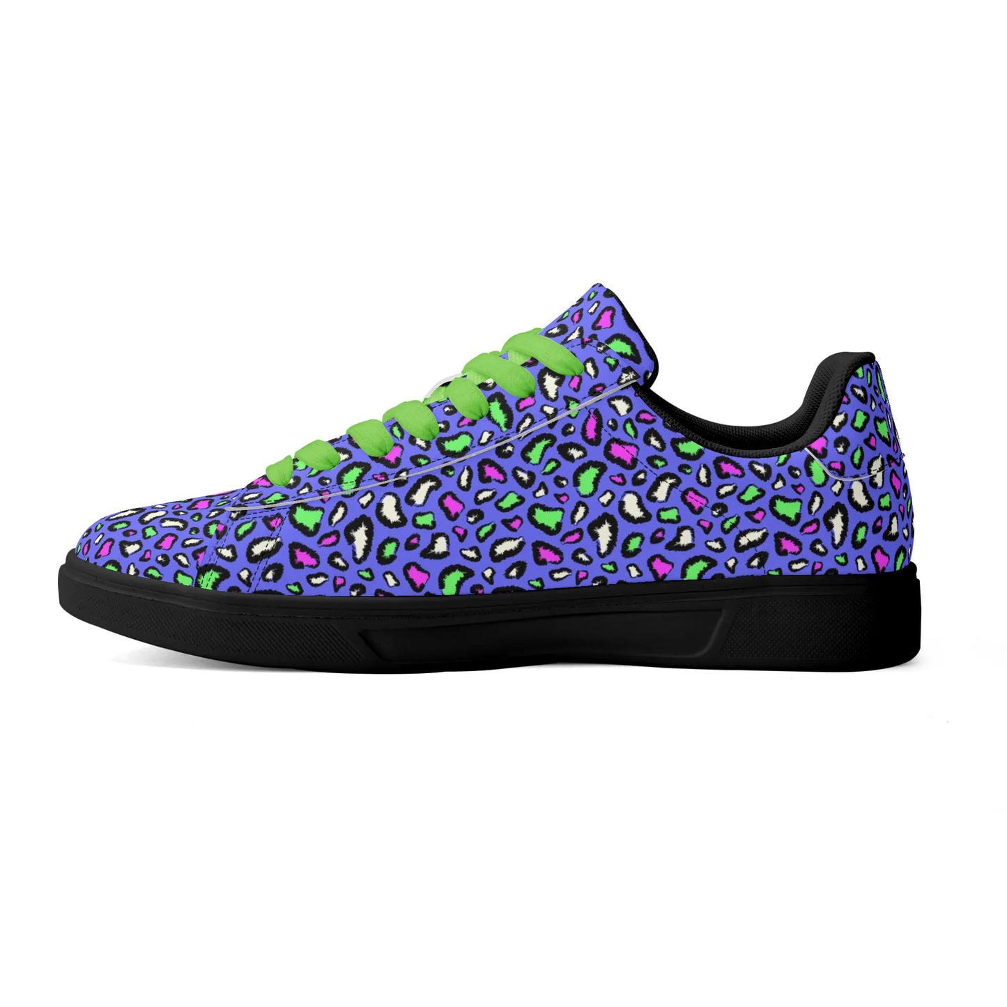 Purple Passion Leopard Low Top Leather Shoes