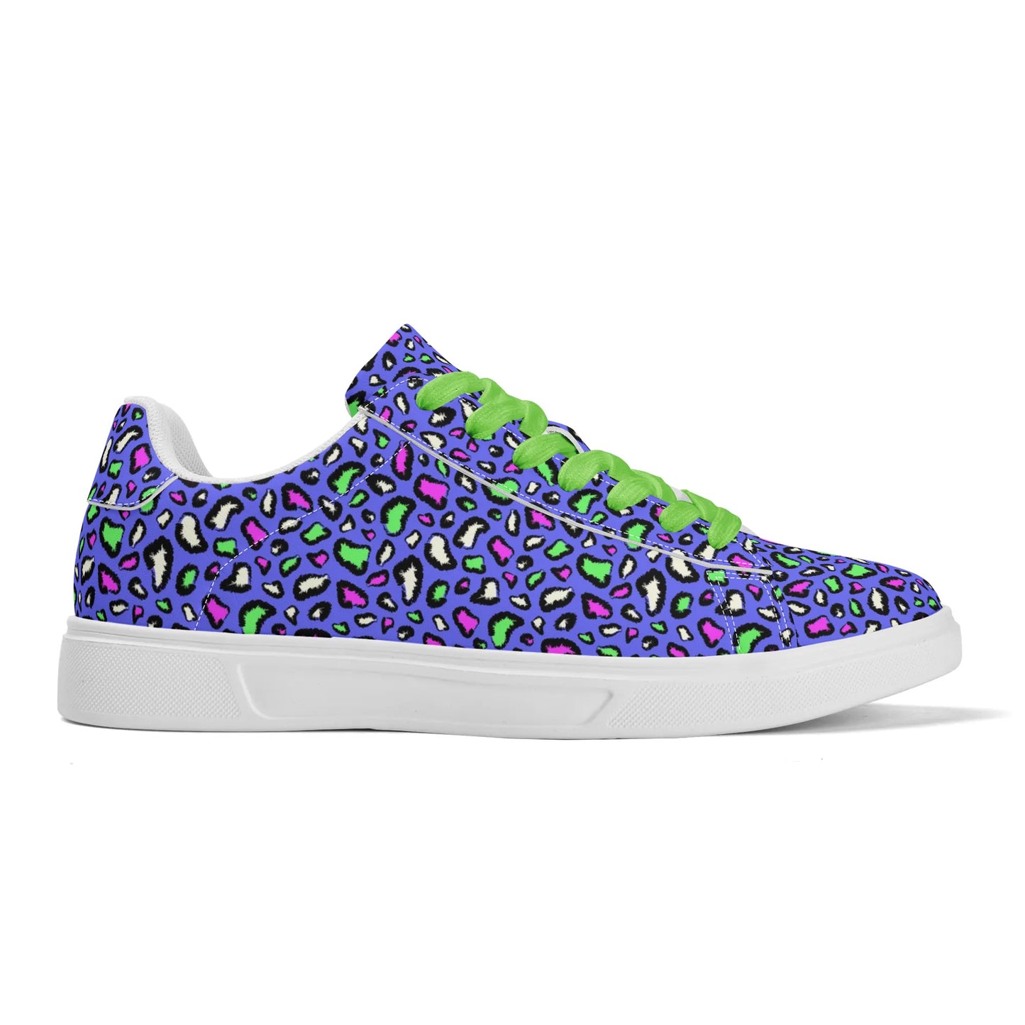 Purple Passion Leopard Low Top Leather Shoes