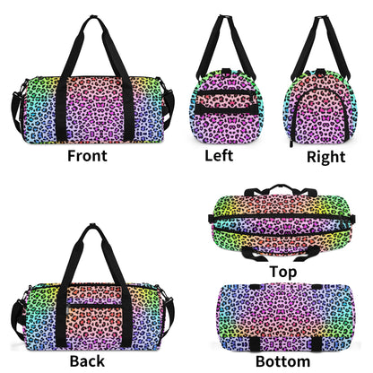 Lisa Frank Inspired Leopard Duffle Gym Bag