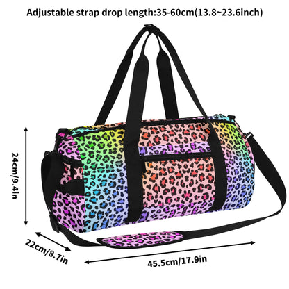 Lisa Frank Inspired Leopard Duffle Gym Bag