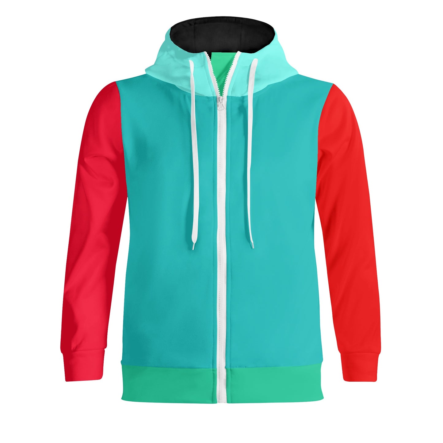 Distracted by Turquoise Adult Full Zip Turtleneck Hoodie Streetwear