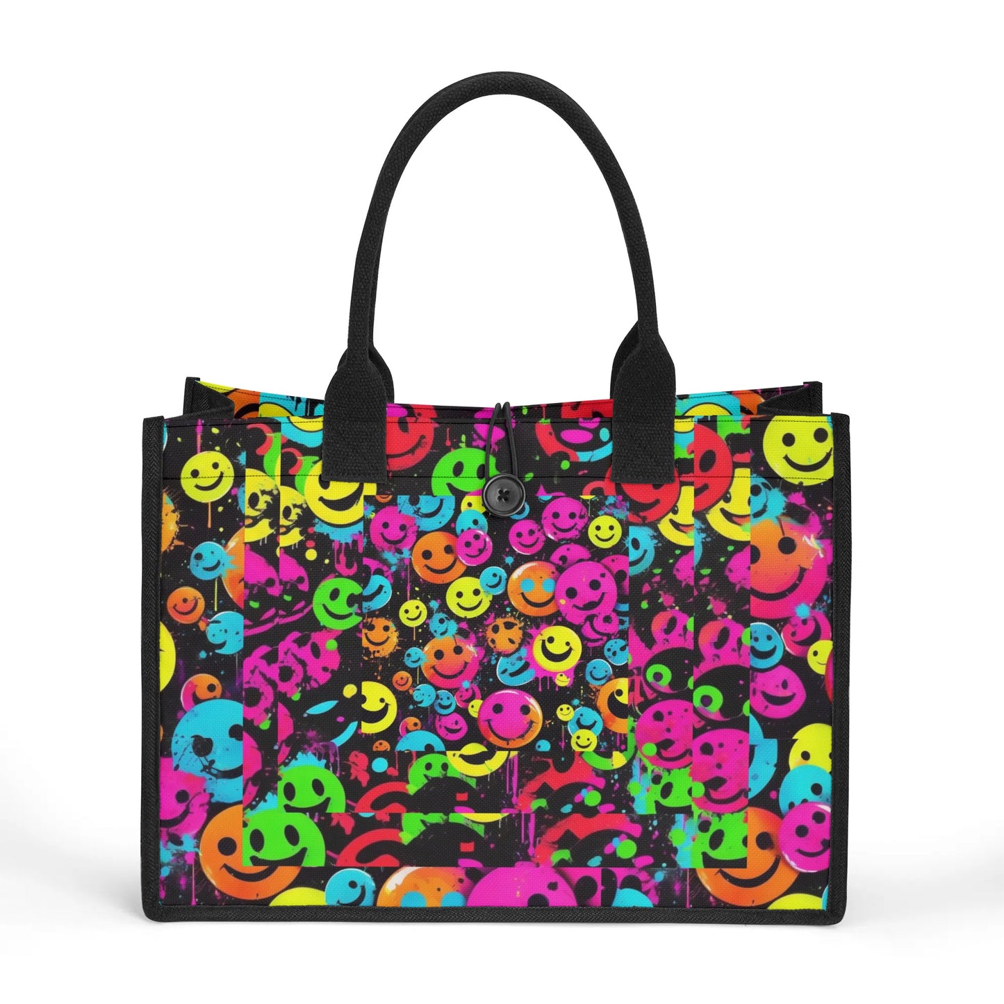 Smiles All Day - Standard All-Over Print Canvas Tote Bag（2 layers）