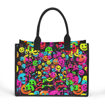 Smiles All Day - Standard All-Over Print Canvas Tote Bag（2 layers）