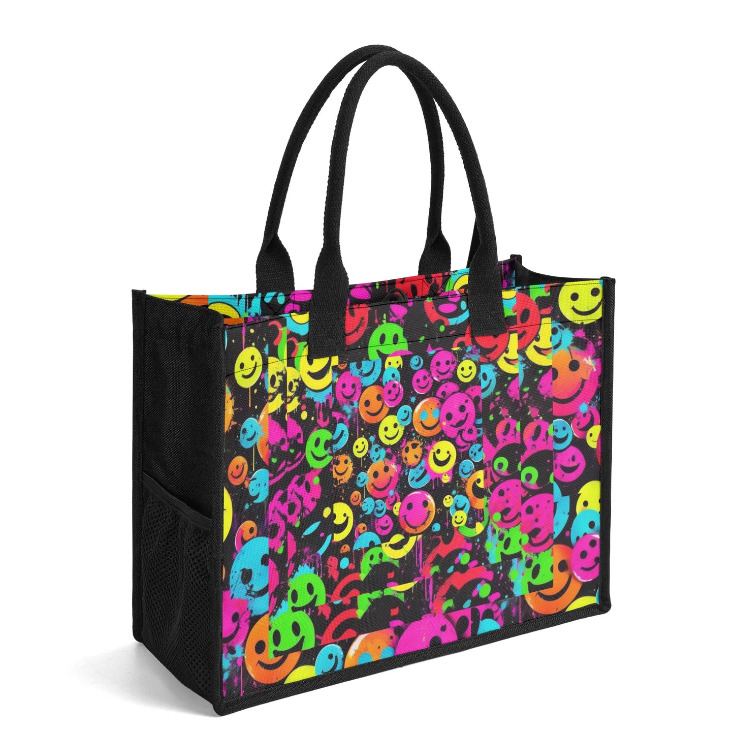 Smiles All Day - Standard All-Over Print Canvas Tote Bag（2 layers）