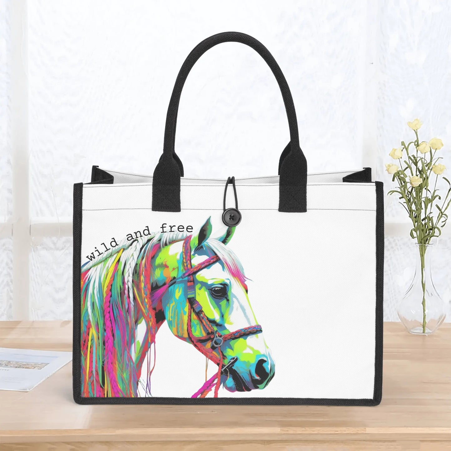 Wild and Free - Standard All-Over Print Canvas Tote Bag（2 layers）