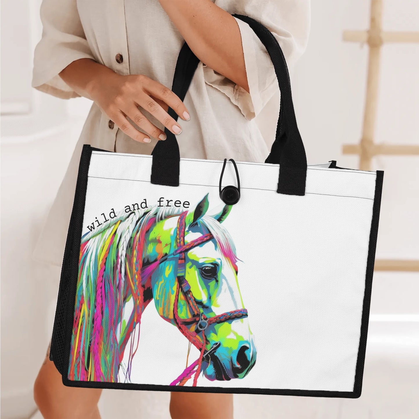 Wild and Free - Standard All-Over Print Canvas Tote Bag（2 layers）