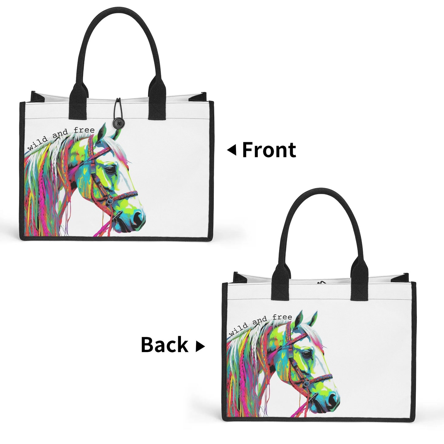 Wild and Free - Standard All-Over Print Canvas Tote Bag（2 layers）