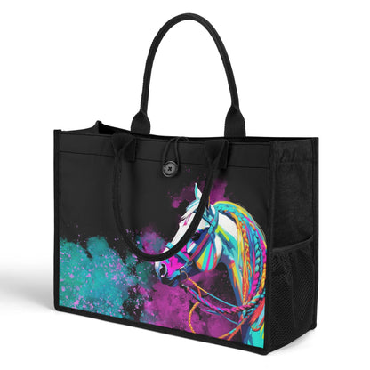 Smoke and Horses - Standard All-Over Print Canvas Tote Bag（2 layers）