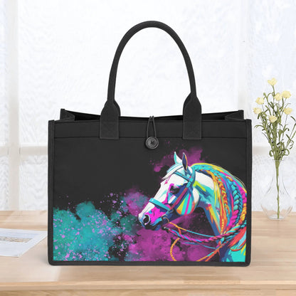 Smoke and Horses - Standard All-Over Print Canvas Tote Bag（2 layers）