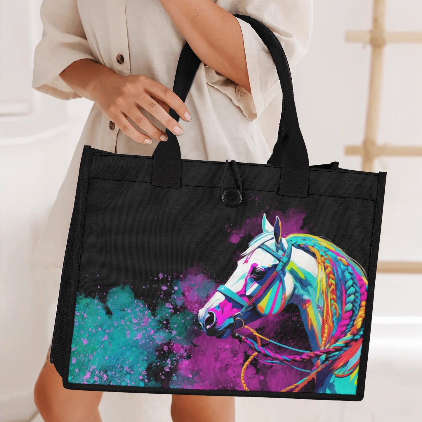 Smoke and Horses - Standard All-Over Print Canvas Tote Bag（2 layers）