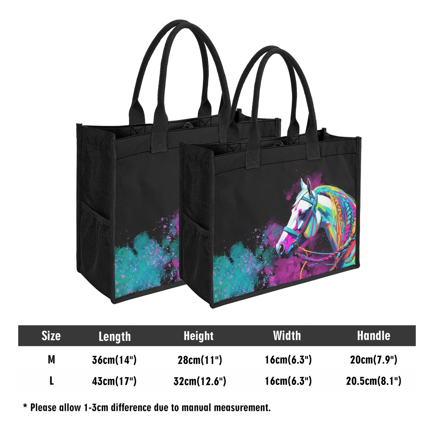 Smoke and Horses - Standard All-Over Print Canvas Tote Bag（2 layers）