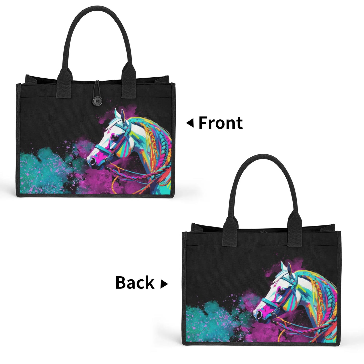 Smoke and Horses - Standard All-Over Print Canvas Tote Bag（2 layers）