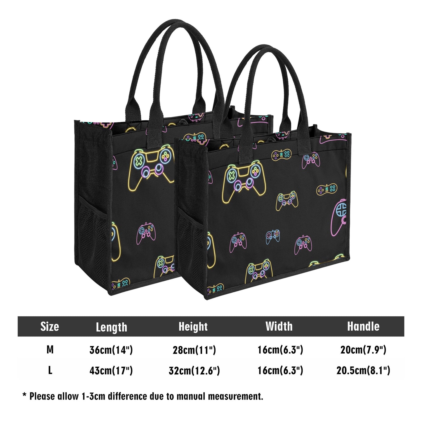 Game Controller - Standard All-Over Print Canvas Tote Bag（2 layers）