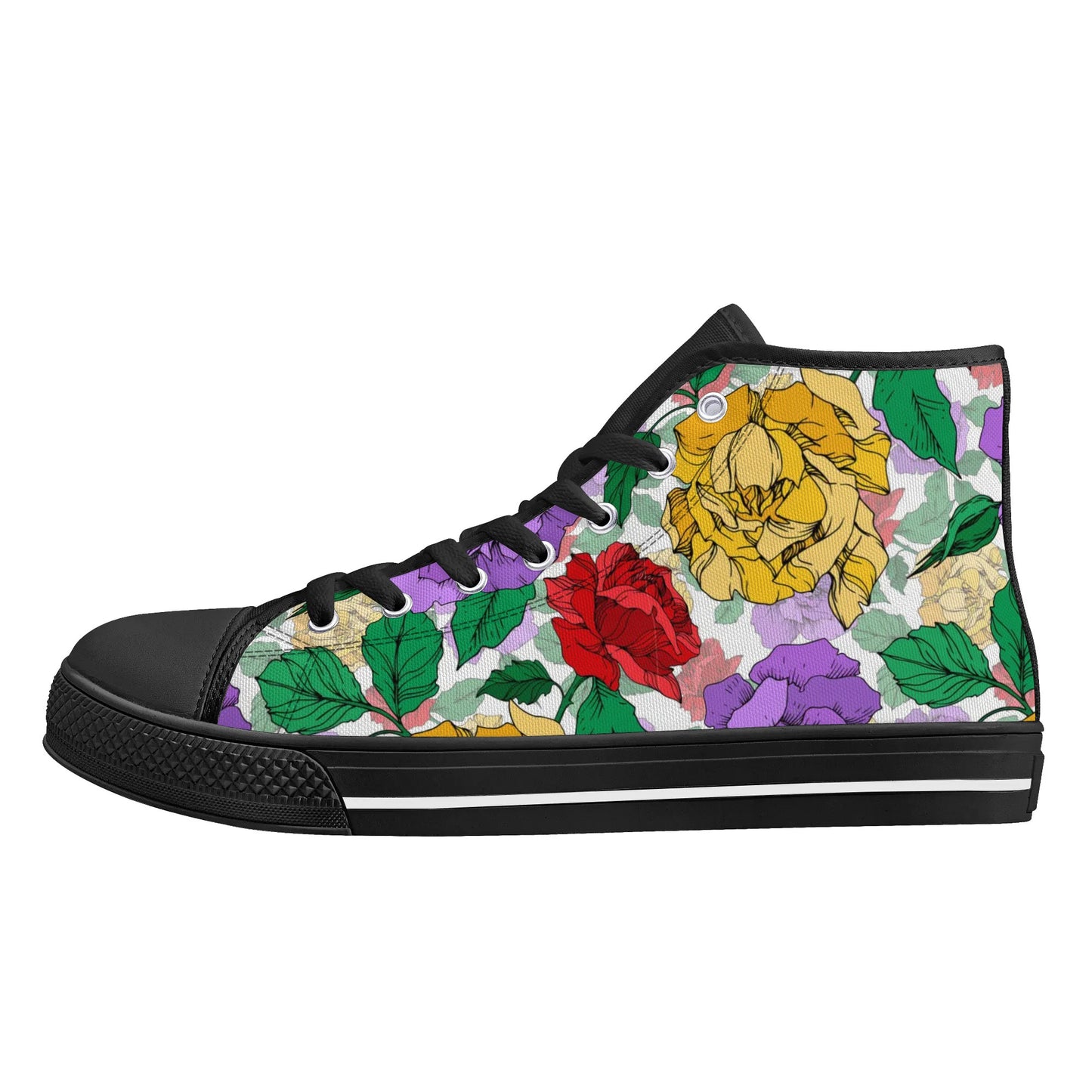 Roses and Peonies - Womens MD Outsole Lightweight High Top Canvas Shoes