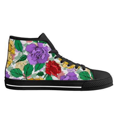 Roses and Peonies - Womens MD Outsole Lightweight High Top Canvas Shoes