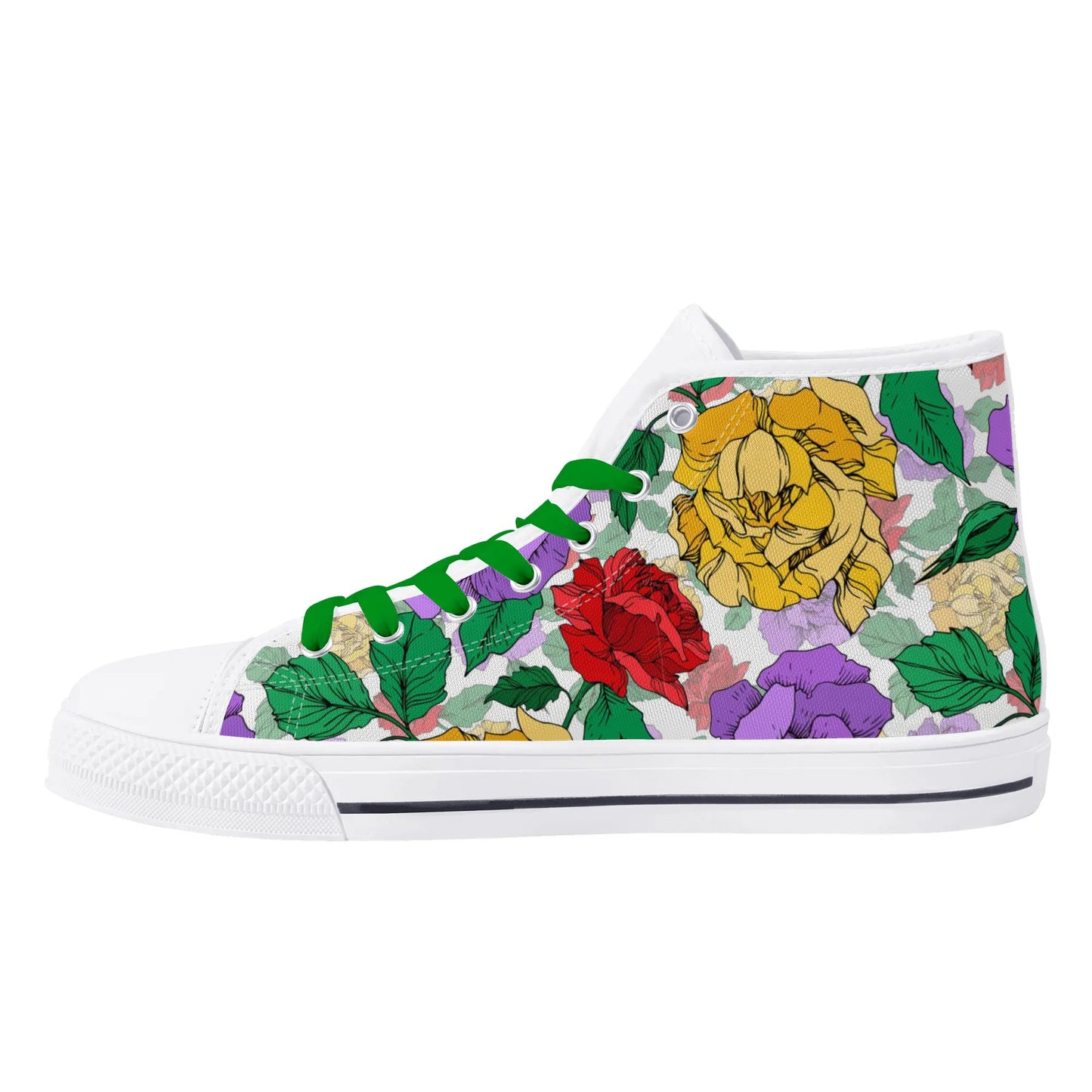 Roses and Peonies - Womens MD Outsole Lightweight High Top Canvas Shoes