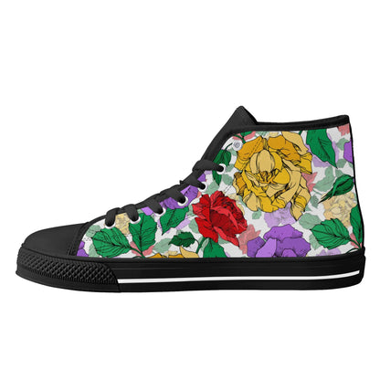 Roses and Peonies - Womens MD Outsole Lightweight High Top Canvas Shoes