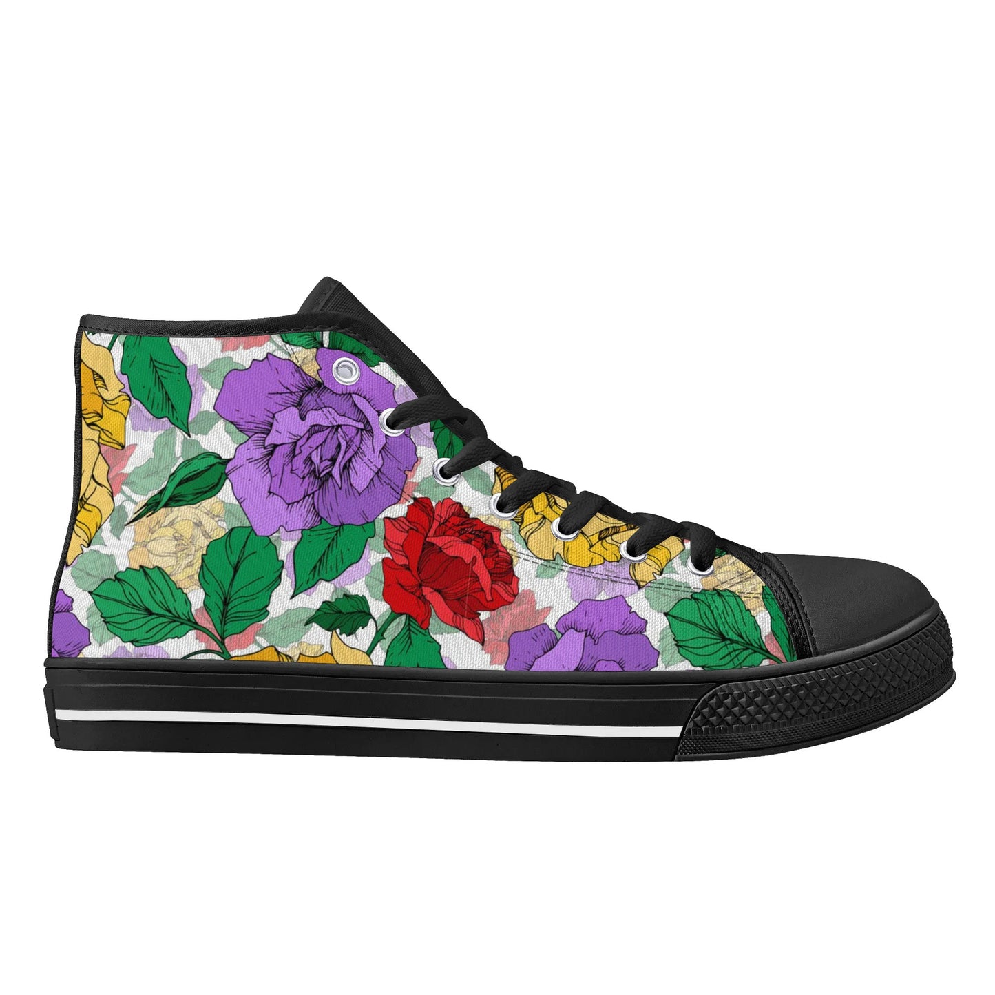 Roses and Peonies - Womens MD Outsole Lightweight High Top Canvas Shoes