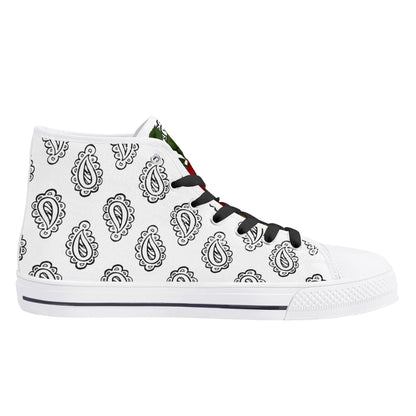 Womens High Top Canvas Shoes - Customized Tongue