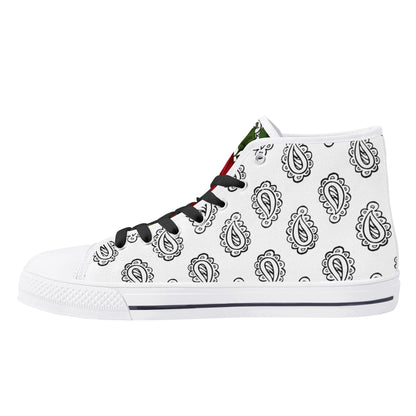 Womens High Top Canvas Shoes - Customized Tongue