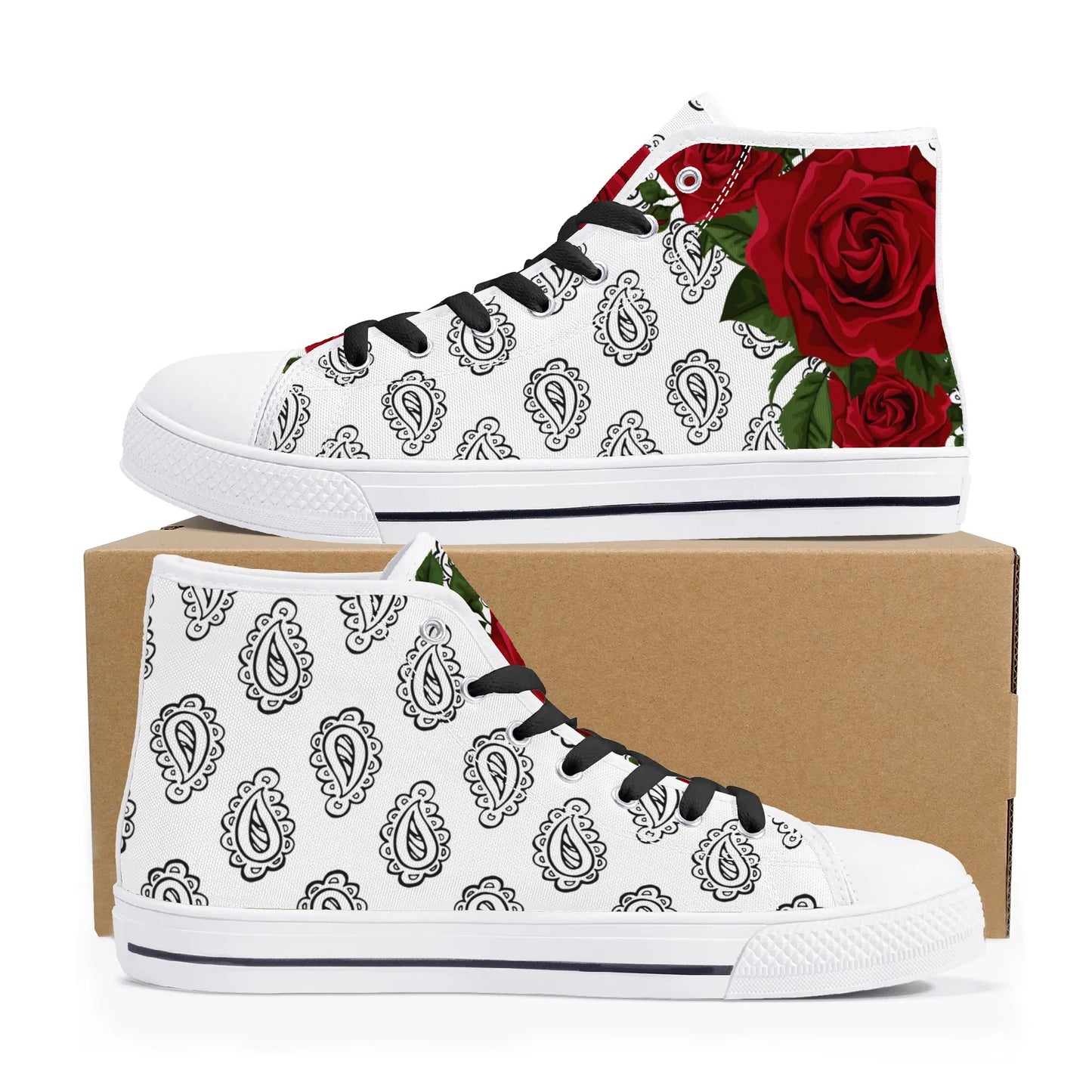 Womens High Top Canvas Shoes - Customized Tongue