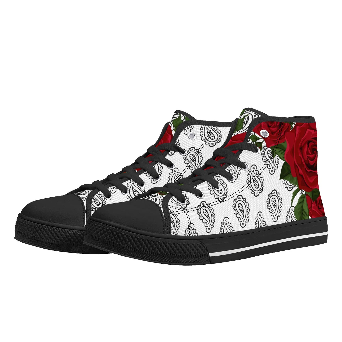 Womens High Top Canvas Shoes - Customized Tongue