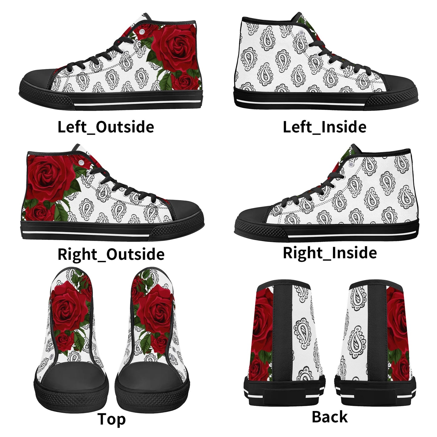 Womens High Top Canvas Shoes - Customized Tongue