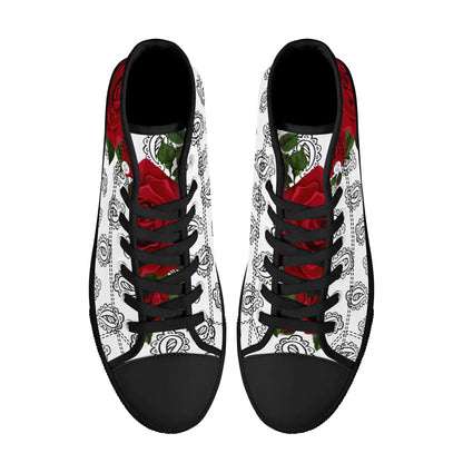 Womens High Top Canvas Shoes - Customized Tongue