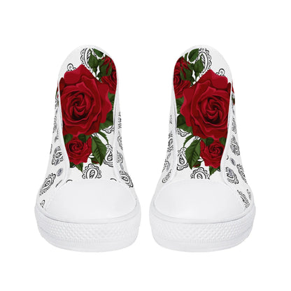 Womens High Top Canvas Shoes - Customized Tongue