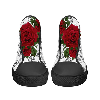 Womens High Top Canvas Shoes - Customized Tongue