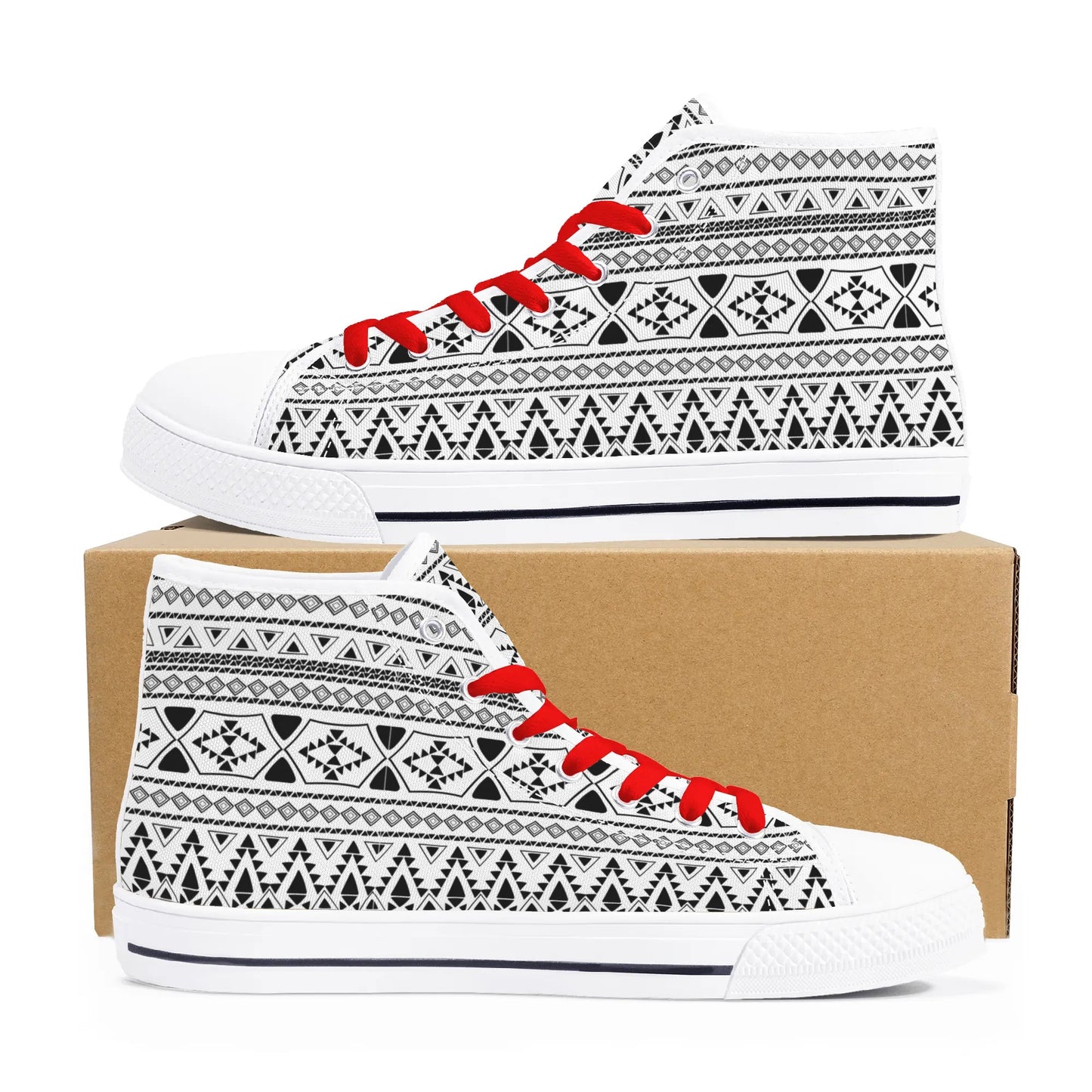 Womens High Top Canvas Shoes - Customized Tongue